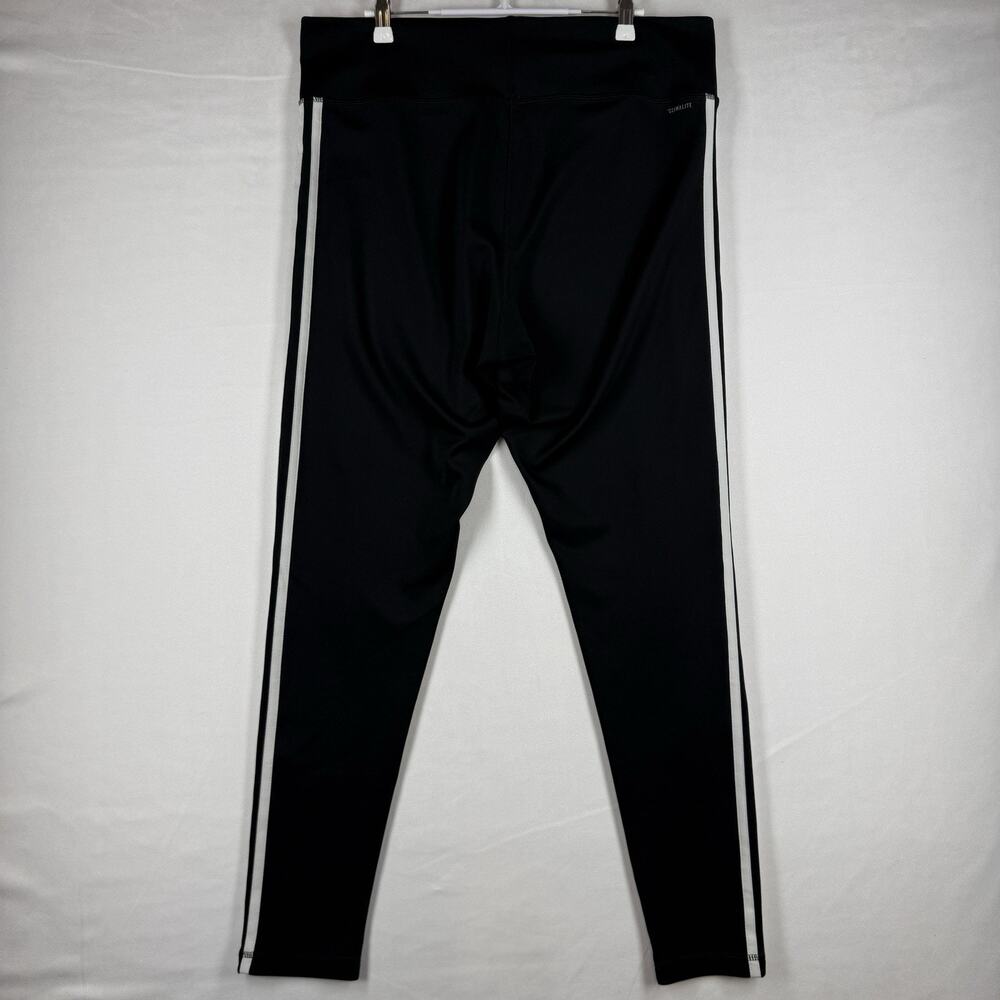 Adidas Women XL Climalite Black 3 Stripe Leggings Athletic Workout Pants